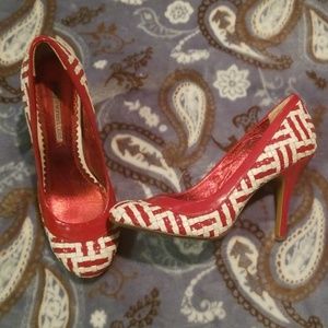 Flying Monkey Red & White Heels